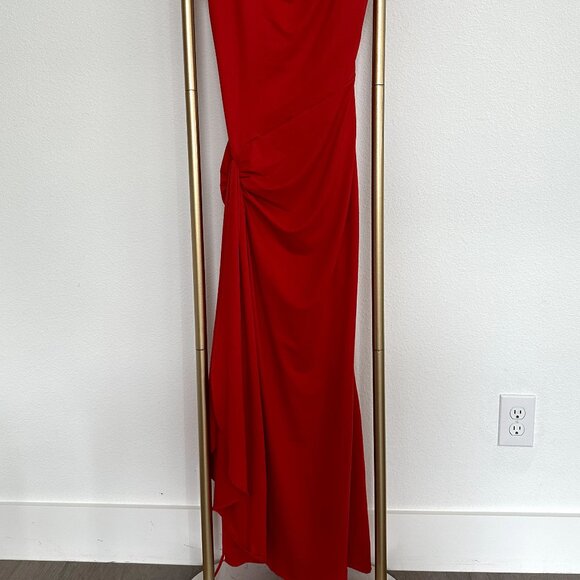 Red Cinched tie up Dress - Picture 2 of 3